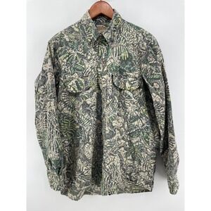 Brush Country Camouflage Shirt Mens Large Green Camo Button Down Cotton *READ